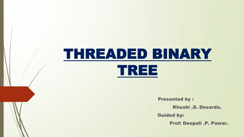 threaded binary threaded binary tree tree