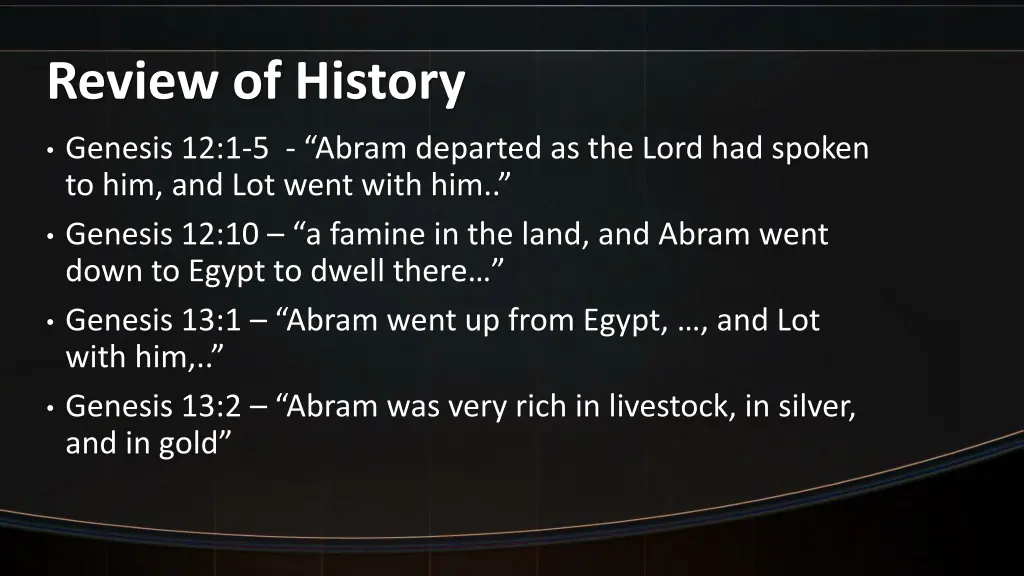 review of history