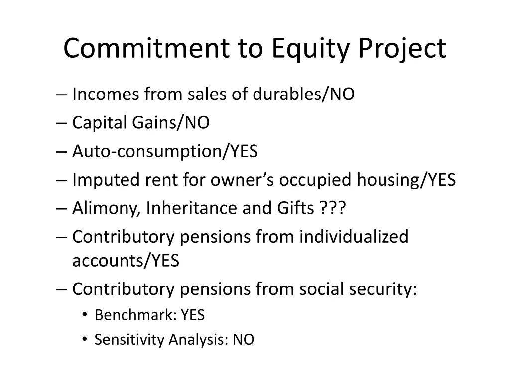 commitment to equity project