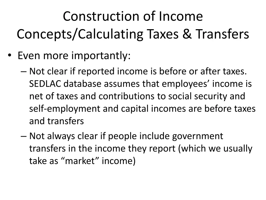 construction of income concepts calculating taxes 1
