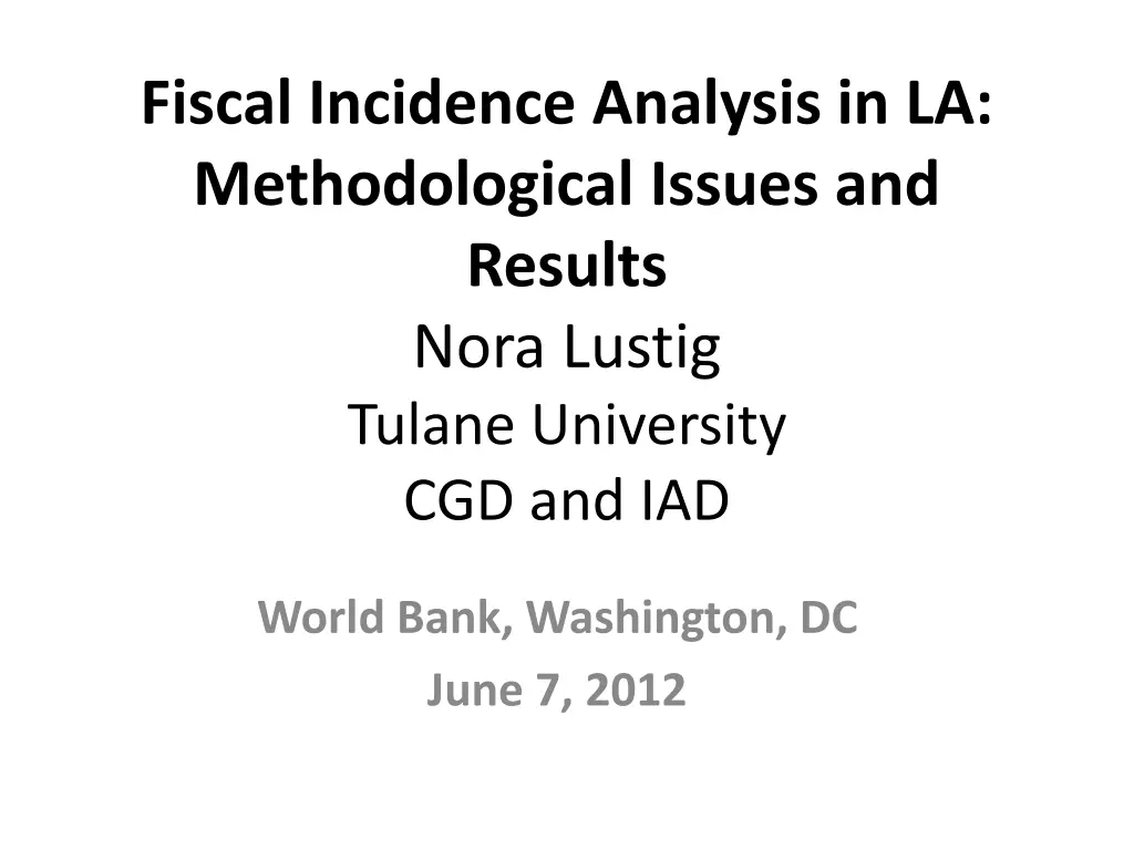 fiscal incidence analysis in la methodological