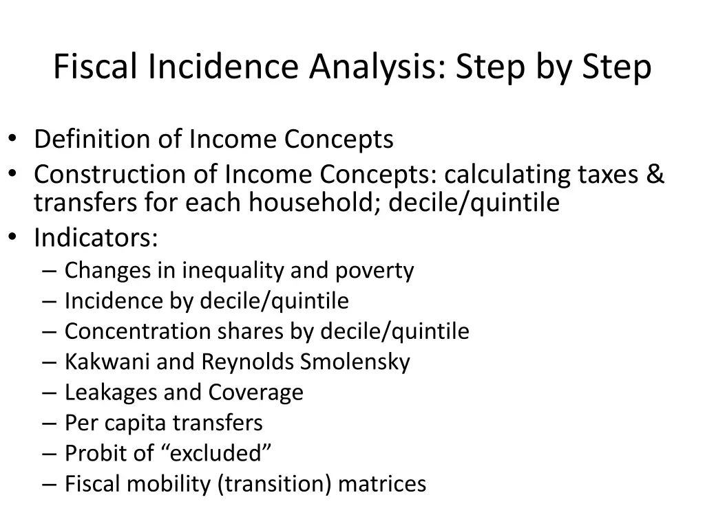 fiscal incidence analysis step by step