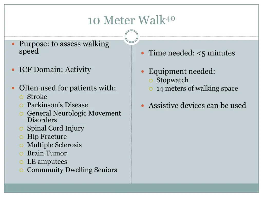 10 meter walk 40