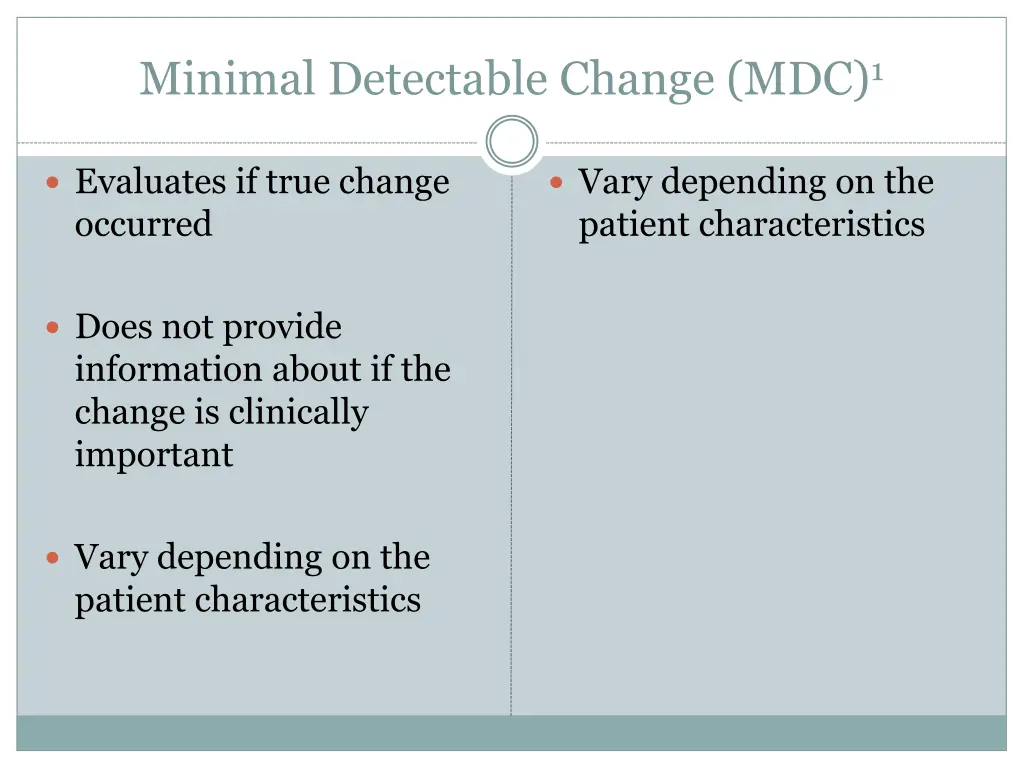 minimal detectable change mdc 1