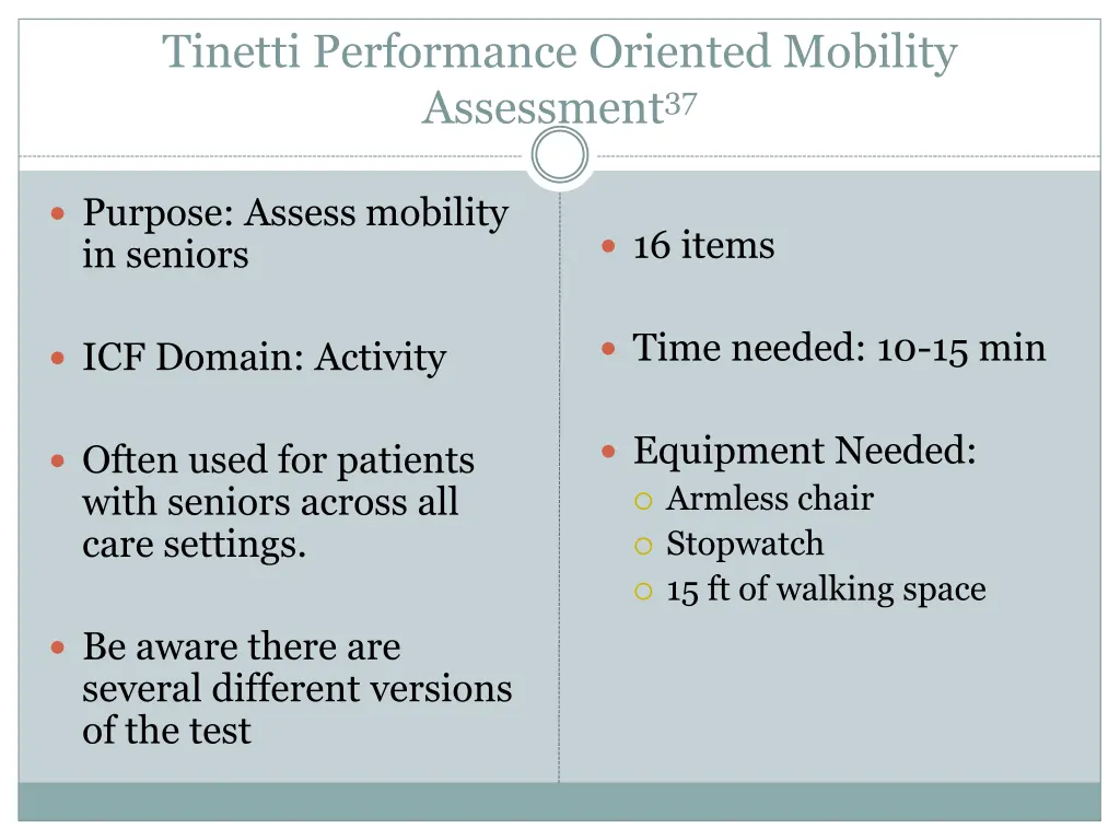 tinetti performance oriented mobility assessment