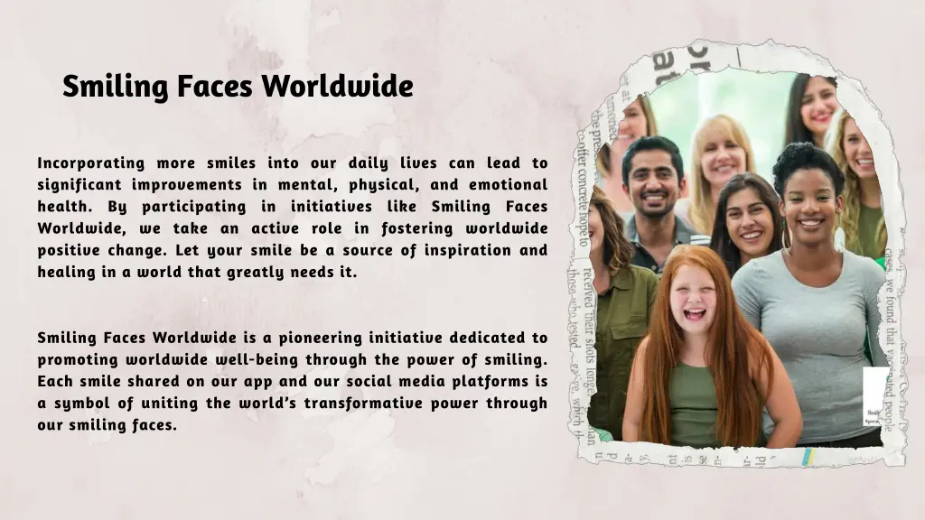 smiling faces worldwide