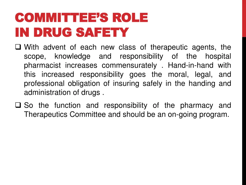 committee s role committee s role in drug safety