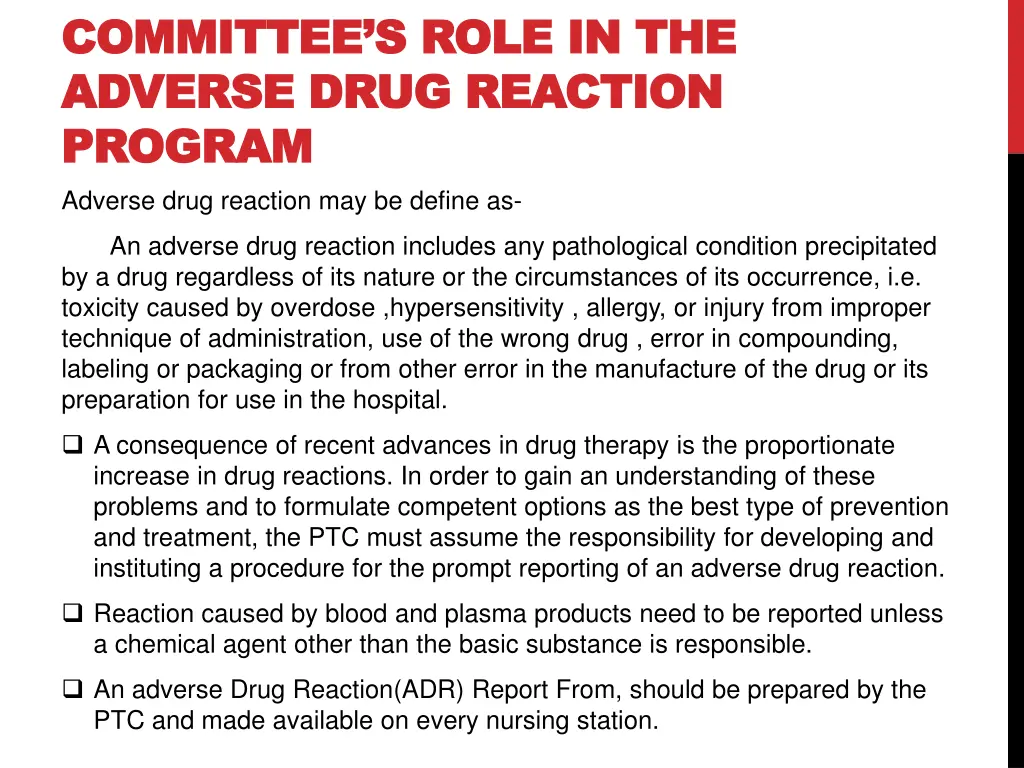 committee s role in the committee s role