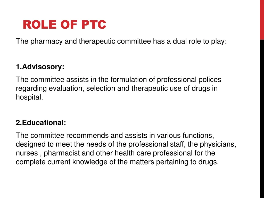 role of ptc