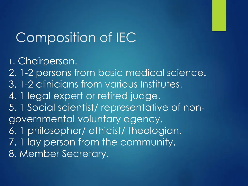 composition of iec