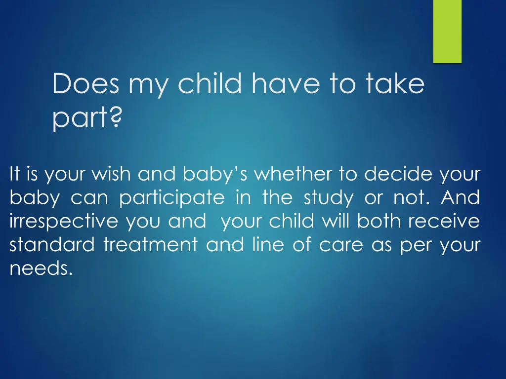does my child have to take part