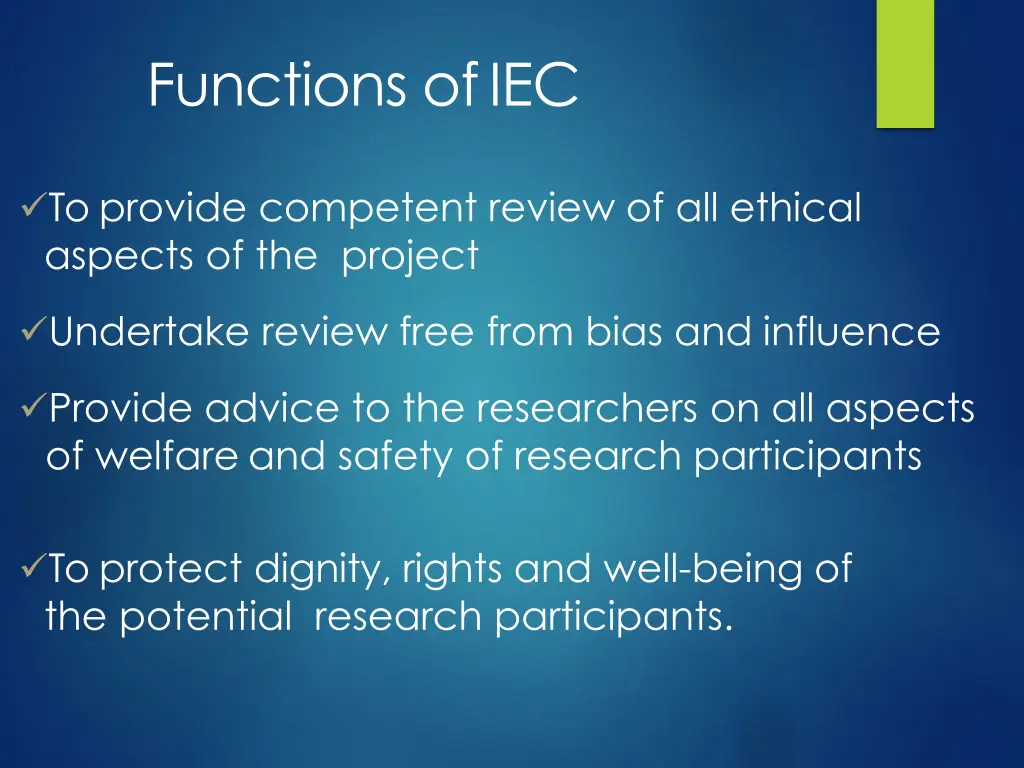 functions of iec