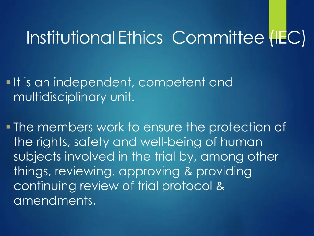 institutional ethics committee iec