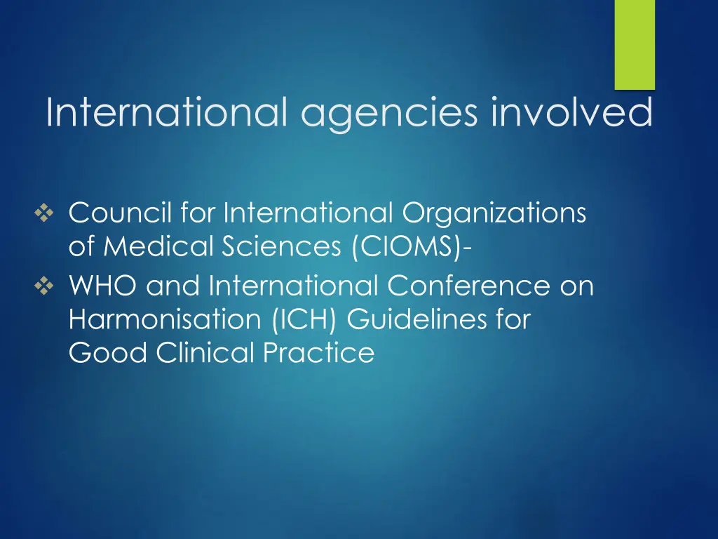 international agencies involved
