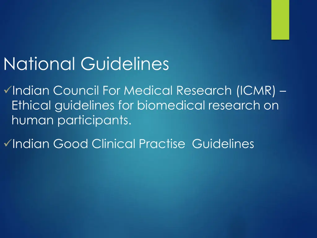 national guidelines