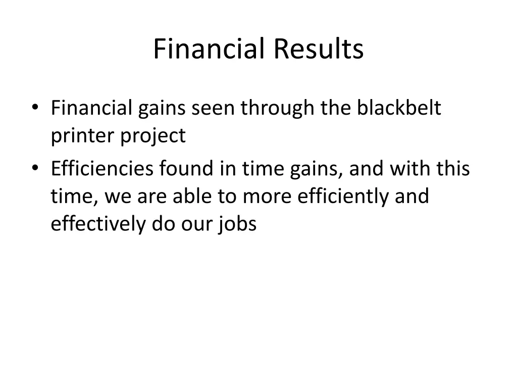 financial results