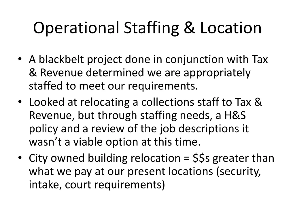 operational staffing location