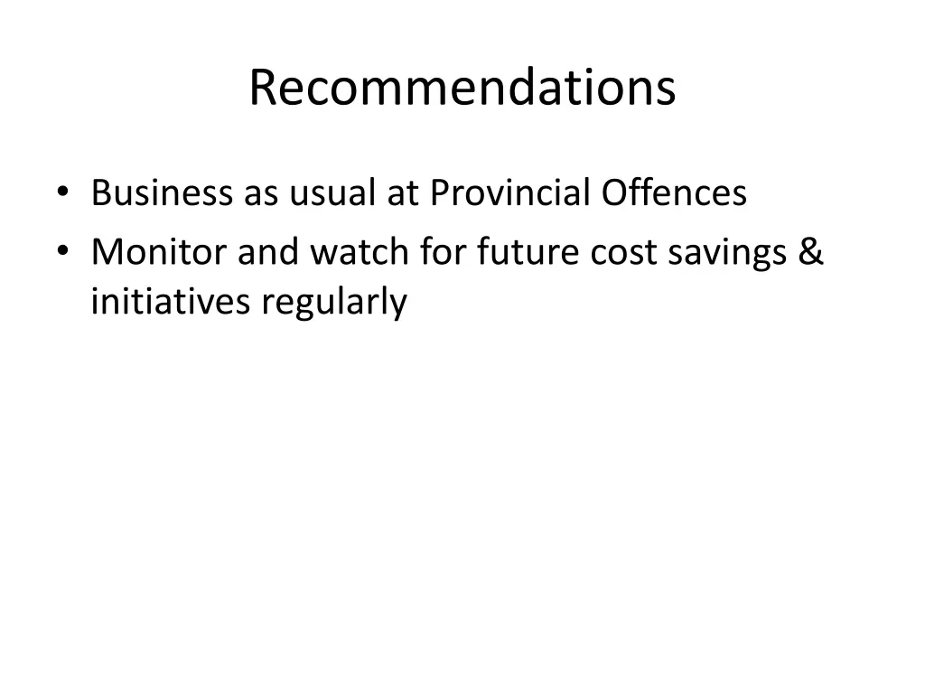 recommendations