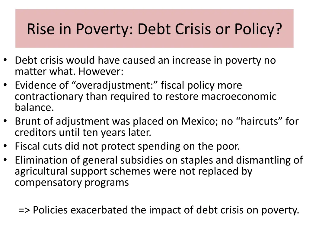 rise in poverty debt crisis or policy