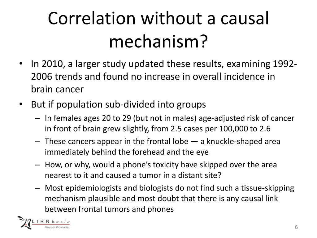correlation without a causal mechanism in 2010