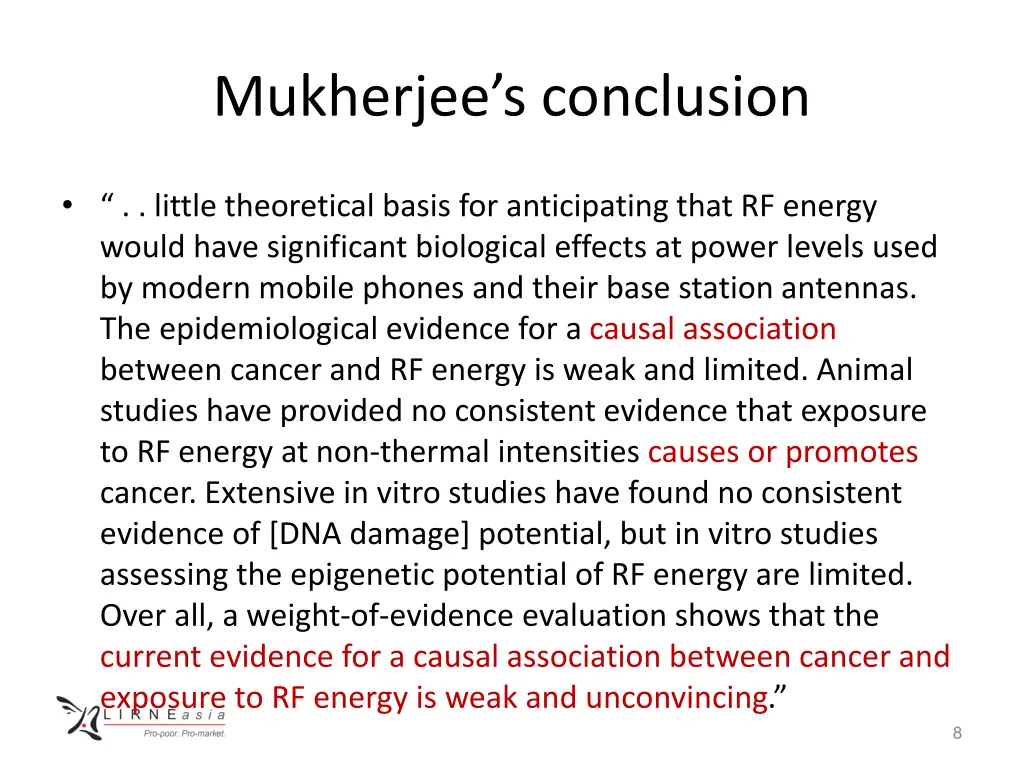 mukherjee s conclusion
