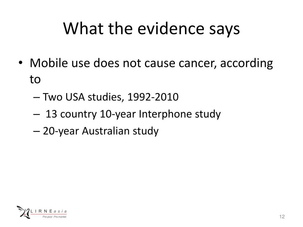 what the evidence says