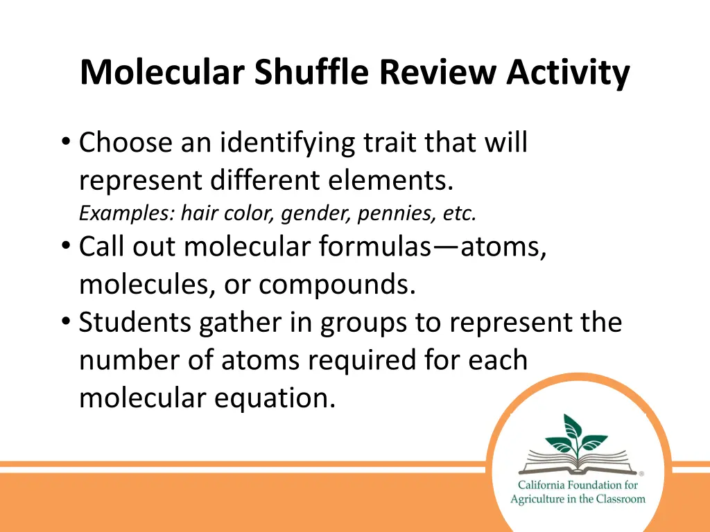 molecular shuffle review activity