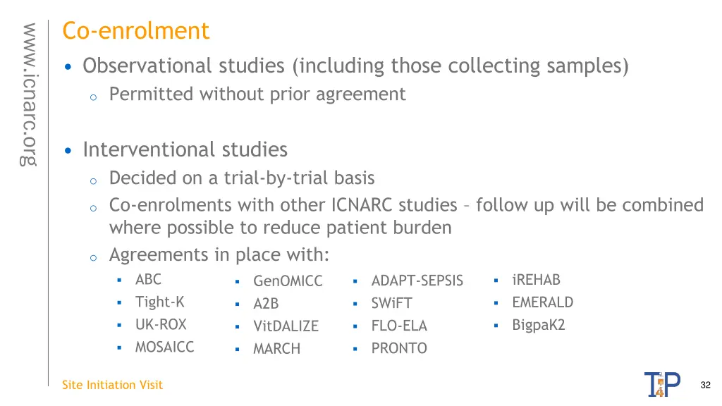 co enrolment observational studies including