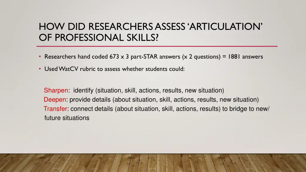 how did researchers assess articulation