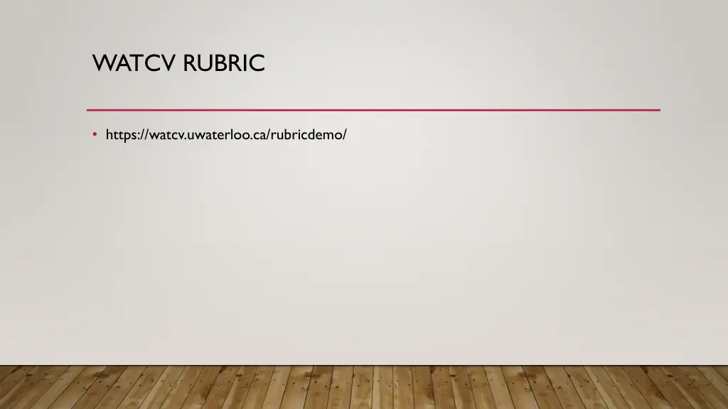 watcv rubric