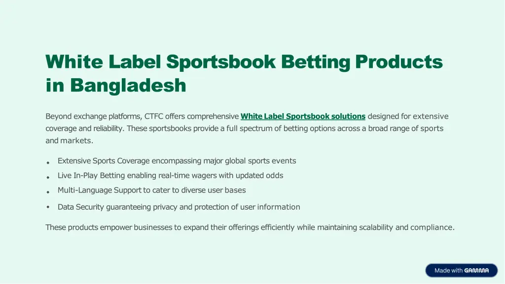 white label sportsbook betting products