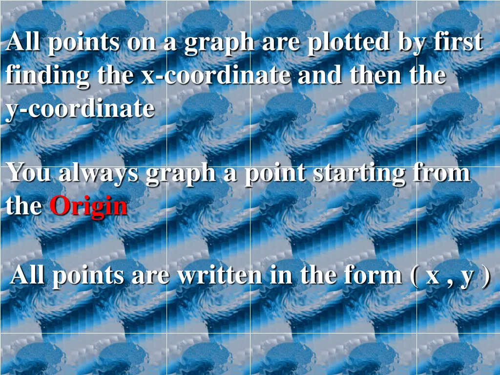 all points on a graph are plotted by first