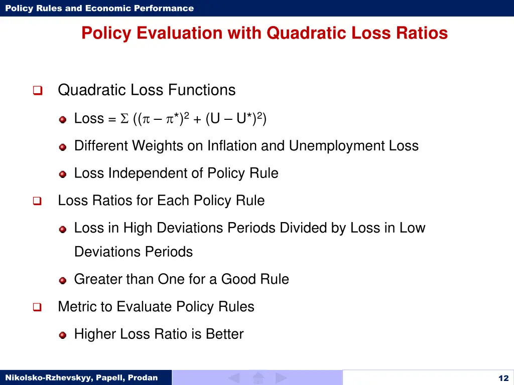 policy rules and economic performance 11
