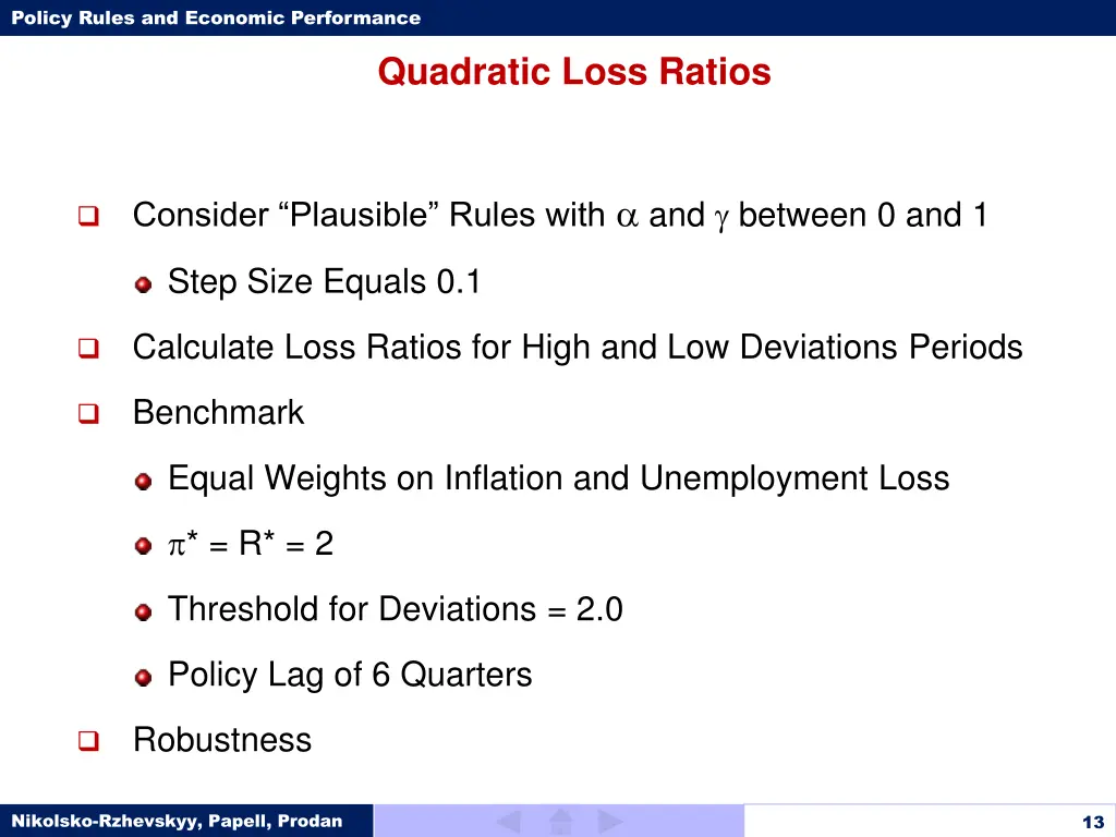 policy rules and economic performance 12