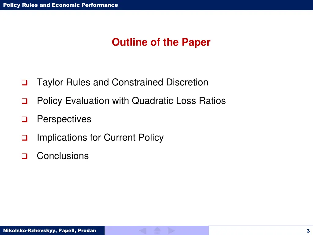 policy rules and economic performance 2