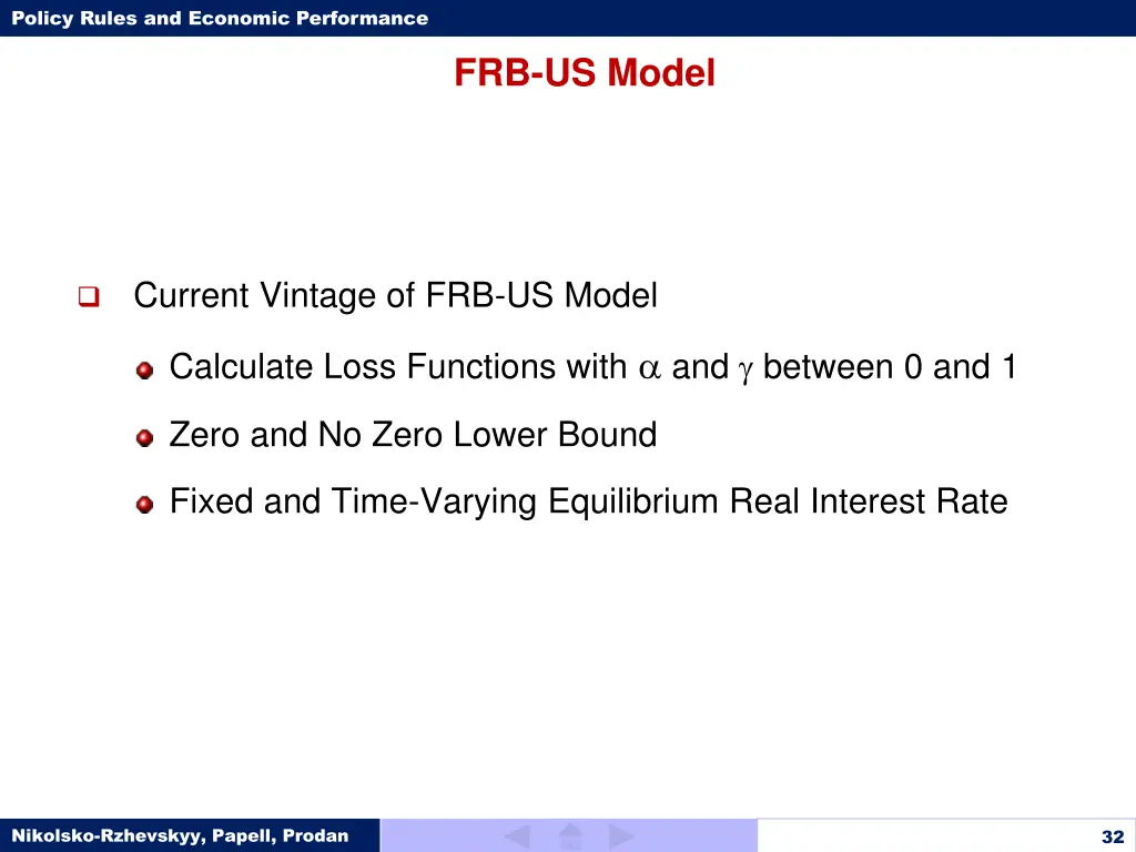 policy rules and economic performance 31