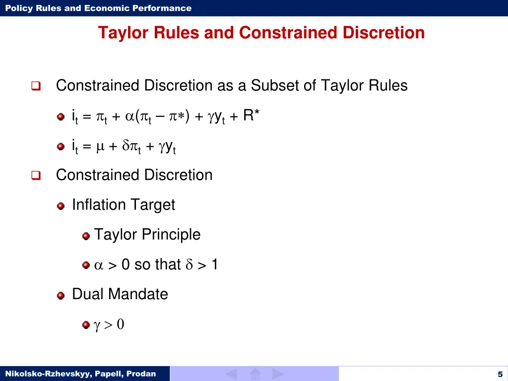 policy rules and economic performance 4