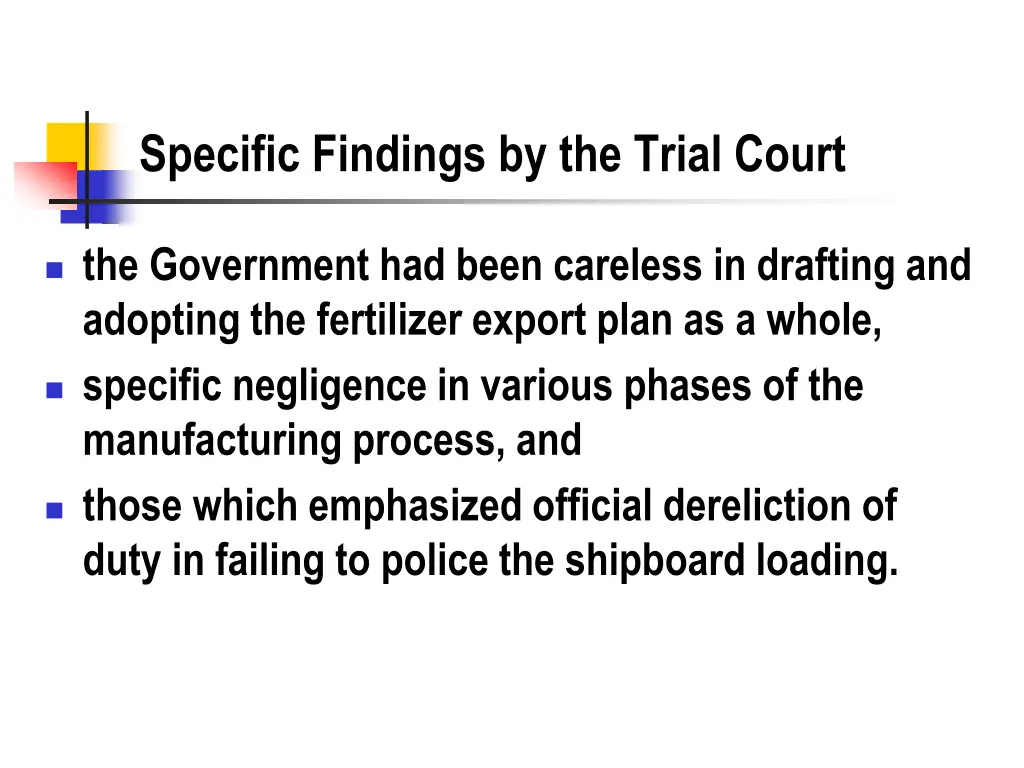 specific findings by the trial court