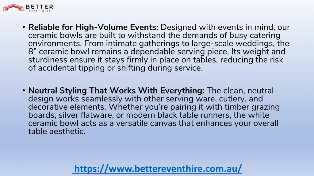 reliable for high volume events designed with