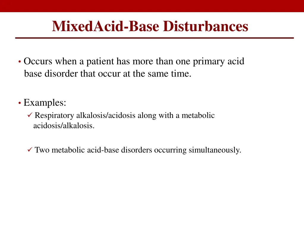 mixedacid base disturbances