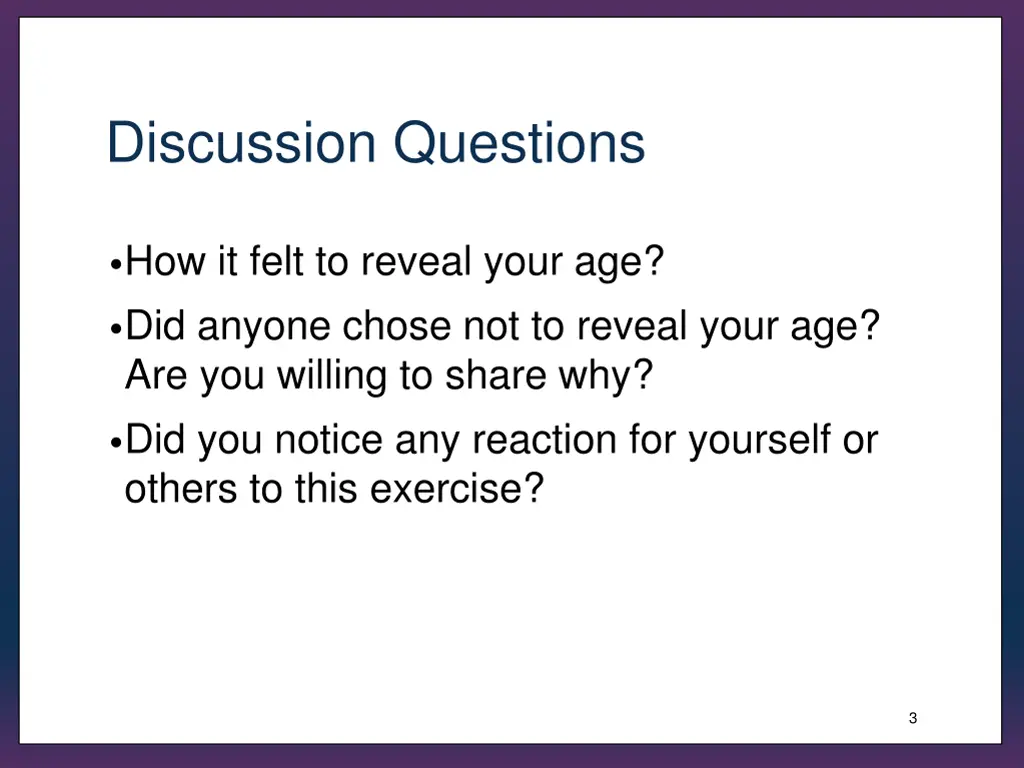discussion questions
