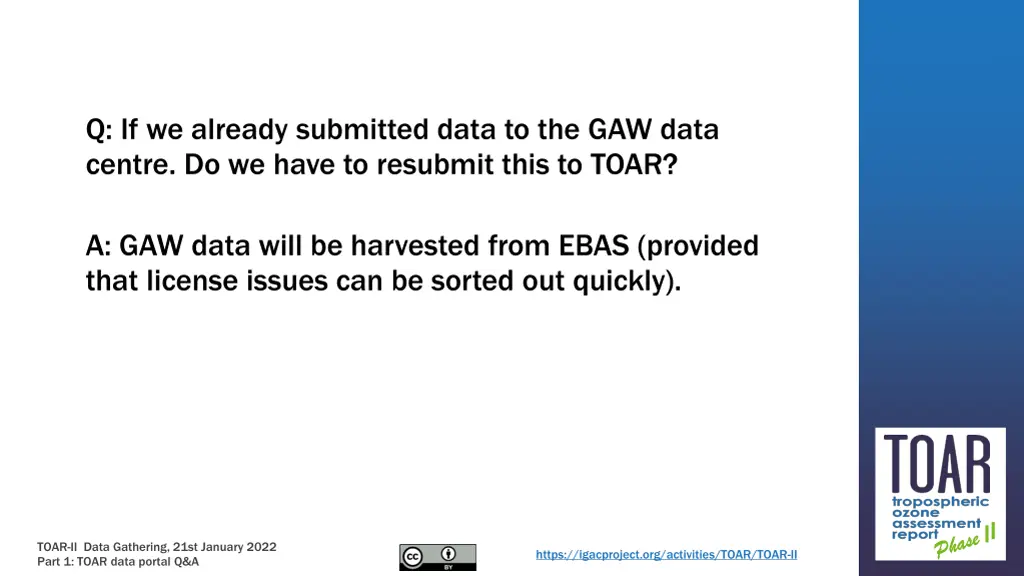 q if we already submitted data to the gaw data