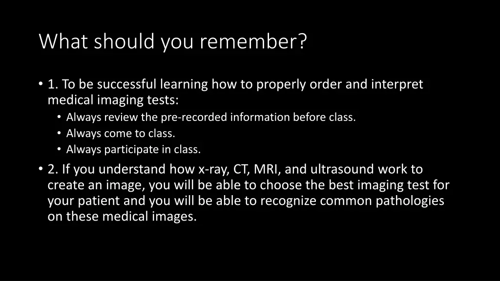 what should you remember