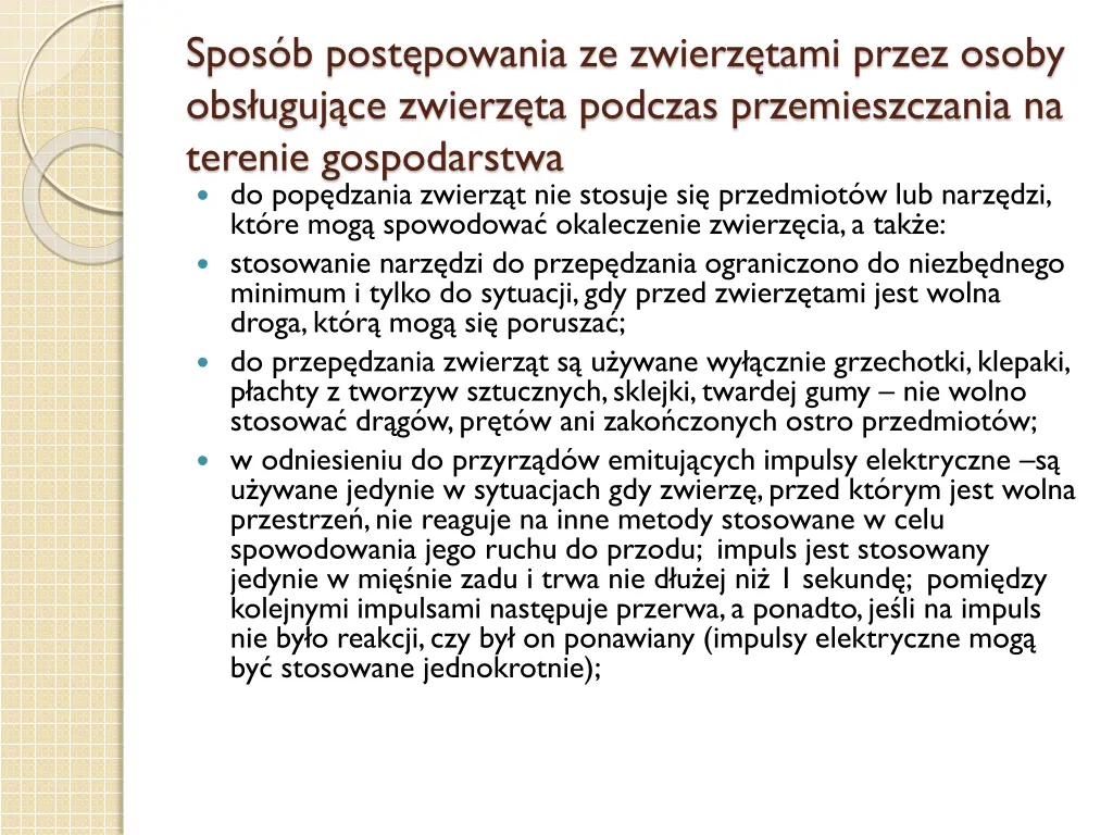 spos b post powania ze zwierz tami przez osoby