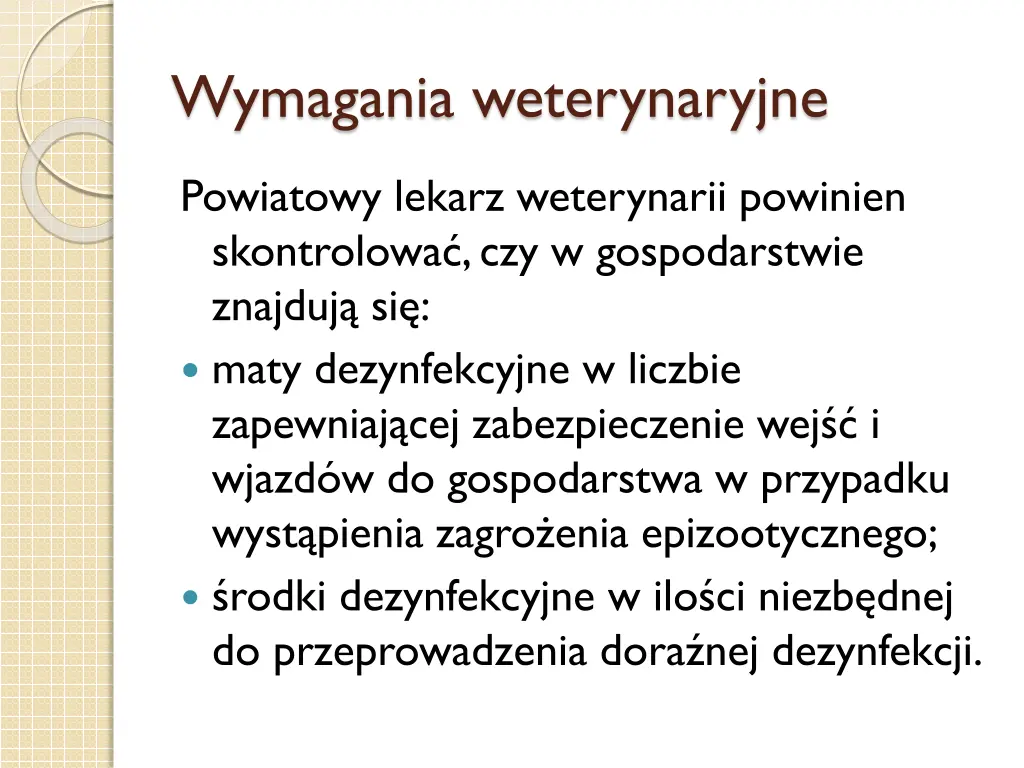 wymagania weterynaryjne 2