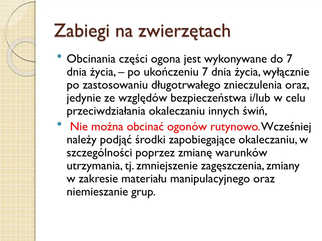 zabiegi na zwierz tach