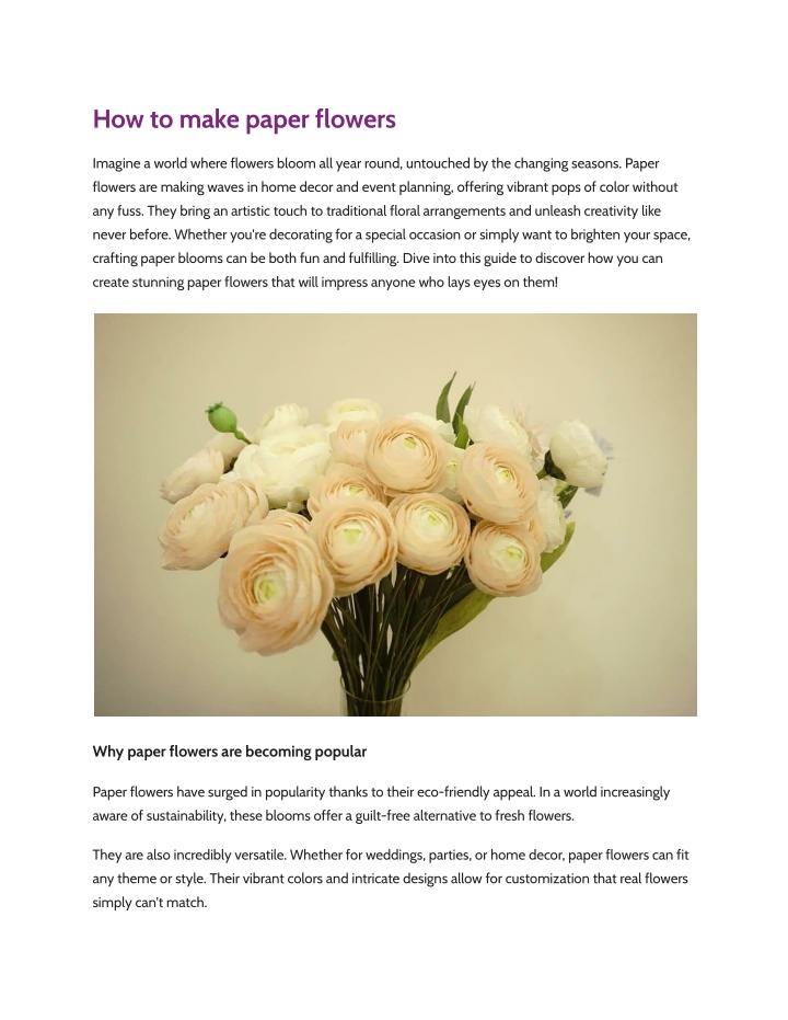 how to make paper flowers