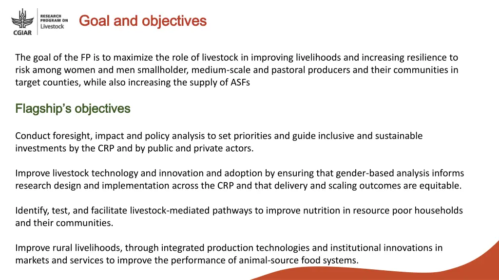 goal and objectives goal and objectives