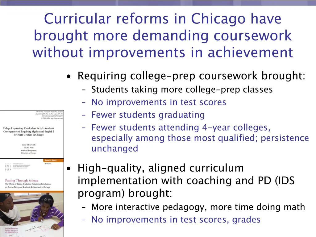 curricular reforms in chicago have brought more