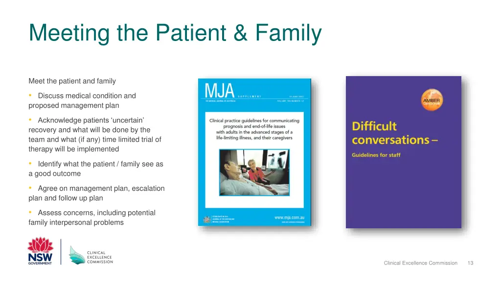 meeting the patient family
